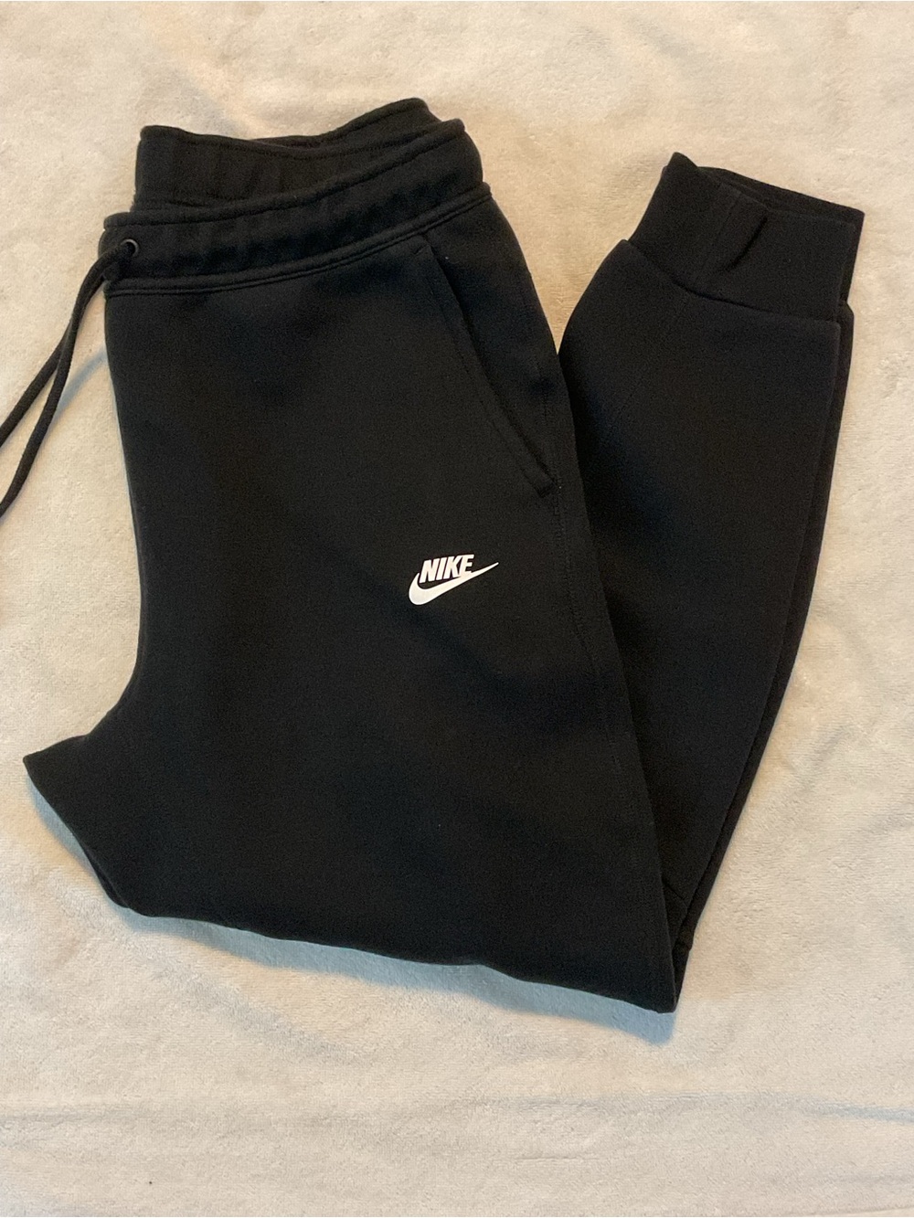 Nike Black  Joggers with White Swoosh